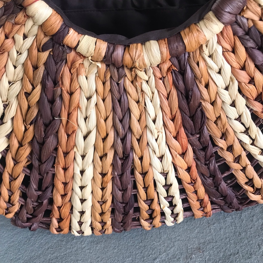 Boho Straw Rattan Tote - Picture 6 of 9